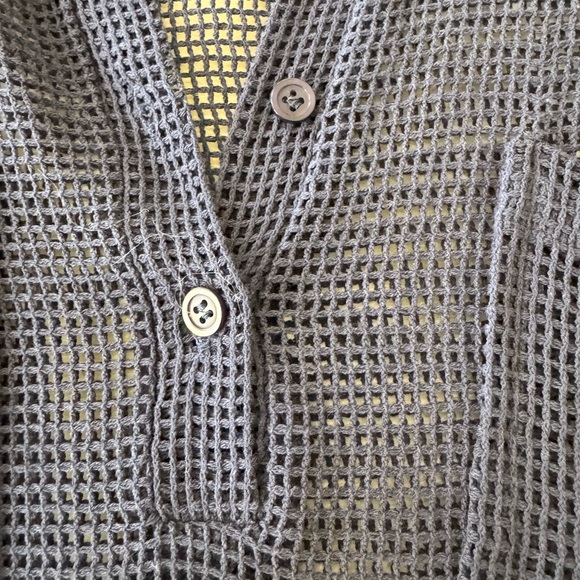 Lumiere Textured Navy BlueTwo-Piece Set - see through top and lined shorts. - Picture 7 of 10